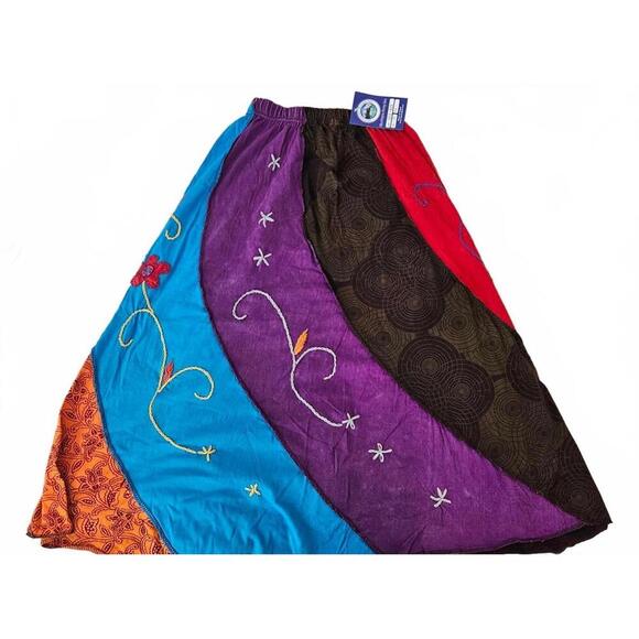Himalayan Group Women's Colorful Bohemian Patchwork Skirt Medium - Picture 1 of 10